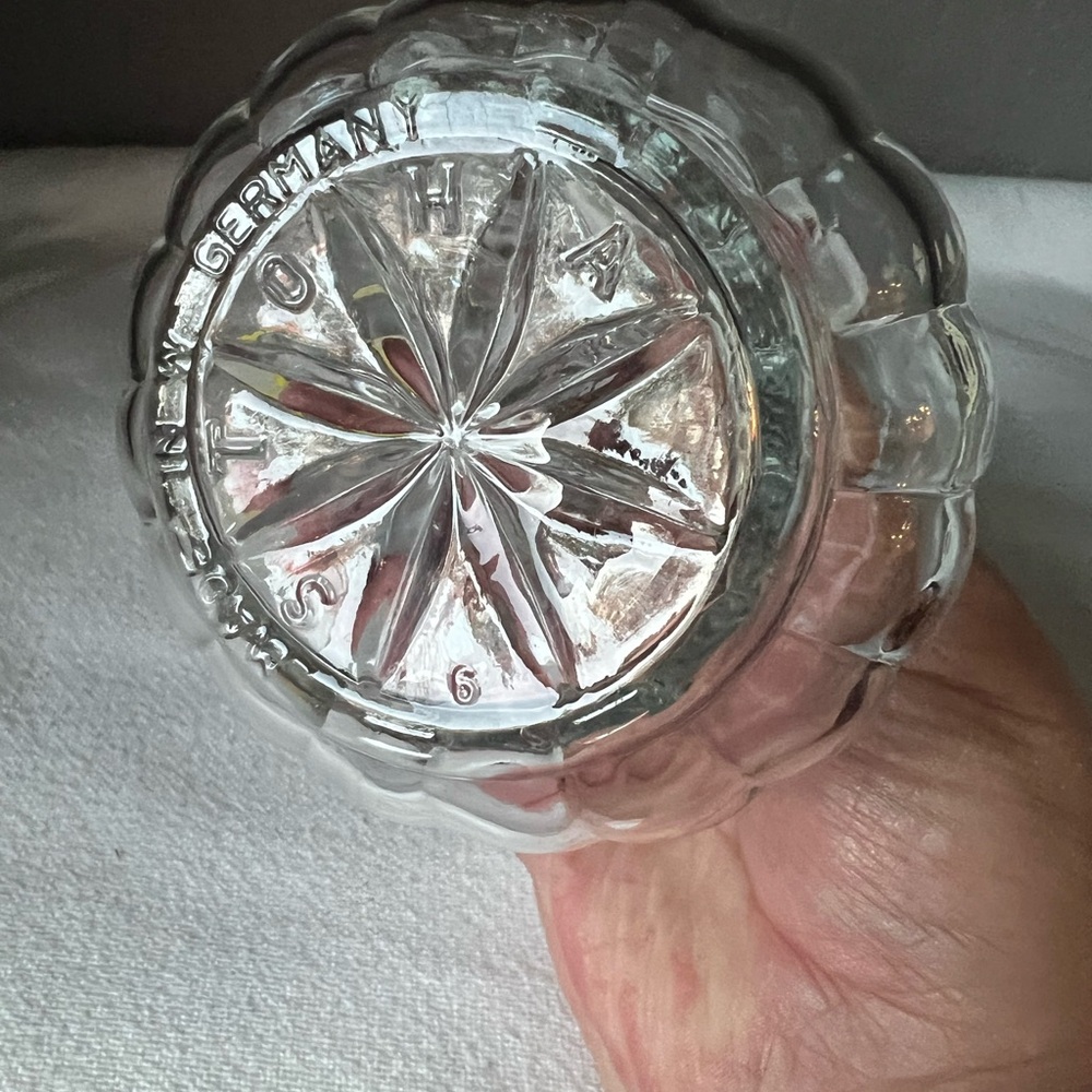 Vintage 1950's Anchor Hocking 4" Clear Glass Oil/Vinegar Cruet Bottles w Stopper - Picture 8 of 9